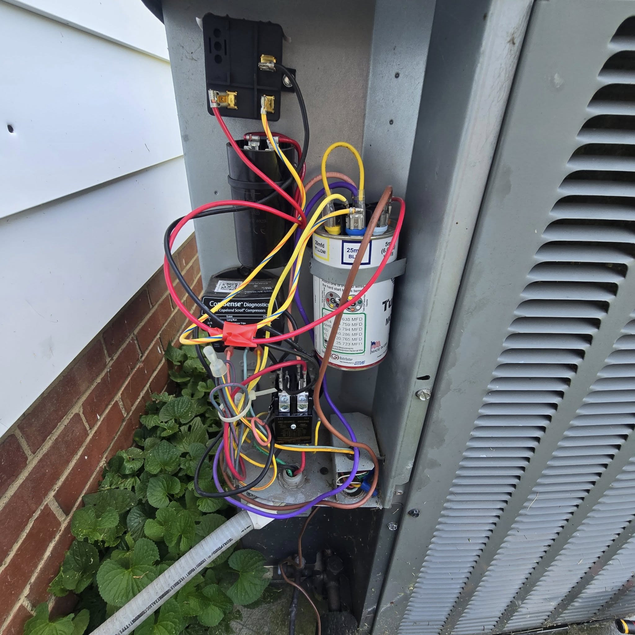 Electrician performing electrical service work